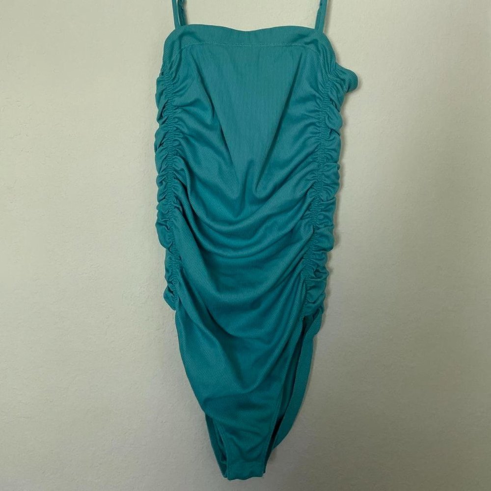 Free People Aqua blue bodysuit